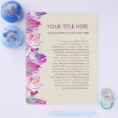 Prospectus 21,6 Cm X 24,94 Cm Aquarelle Flore Lotus (Simple)