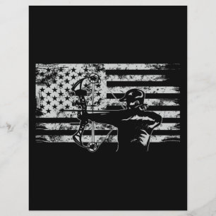 Prospectus 21,6 Cm X 24,94 Cm Archer de chasse Drapeau américain Chasse à l'arc 