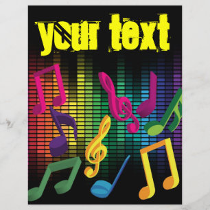 Prospectus 21,6 Cm X 24,94 Cm Arrière - plan du Music Party