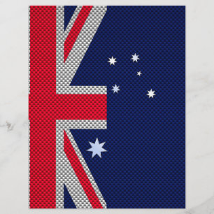 Prospectus 21,6 Cm X 24,94 Cm Australie Drapeau Design en fibre de carbone Style