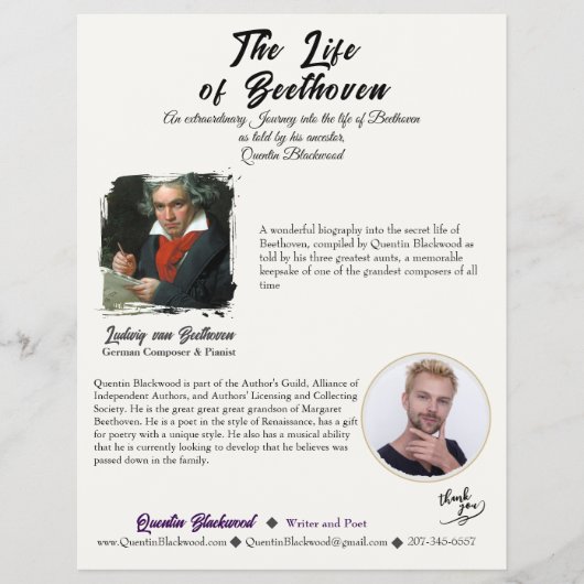 Prospectus 21,6 Cm X 24,94 Cm Auteur Une Feuille Simple Classique Polyvalent (Devant)