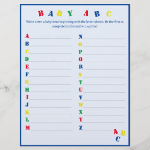Prospectus 21,6 Cm X 24,94 Cm Baby ABC jeu Flyer