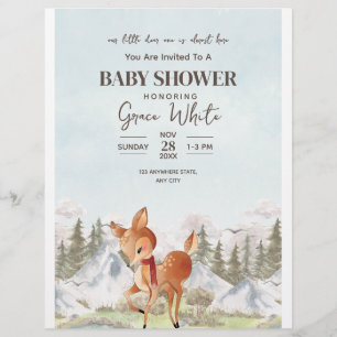 Prospectus 21,6 Cm X 24,94 Cm Baby Shower Hiver Oh Cerf Shower Bébé Bois