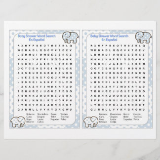 Prospectus 21,6 Cm X 24,94 Cm Baby Shower word search Spanish