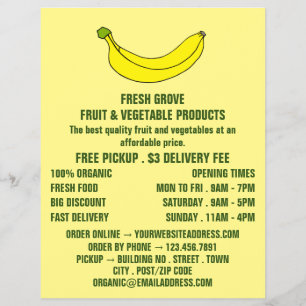 Prospectus 21,6 Cm X 24,94 Cm Banane, Greengrocers Publicité