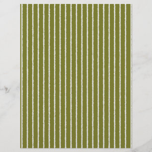 Prospectus 21,6 Cm X 24,94 Cm Bandes vert olive et blanc avec des lignes inégale