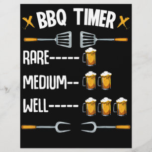 Prospectus 21,6 Cm X 24,94 Cm BBQ   BBQ Timer Rare Moyen Bien Boisson Bière