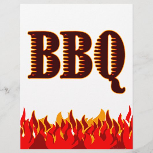 Prospectus 21,6 Cm X 24,94 Cm BBQ Red Flames Custom Flyer Template (Devant)