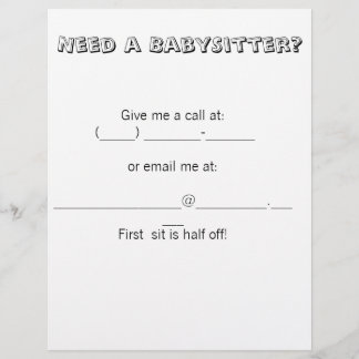 Prospectus 21,6 Cm X 24,94 Cm Besoin d'un BabySitter ?