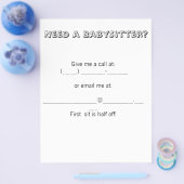 Prospectus 21,6 Cm X 24,94 Cm Besoin d'un BabySitter ? (Simple)