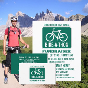 Prospectus 21,6 Cm X 24,94 Cm Bicycle Sign, Charity Bike-a-Thon Event