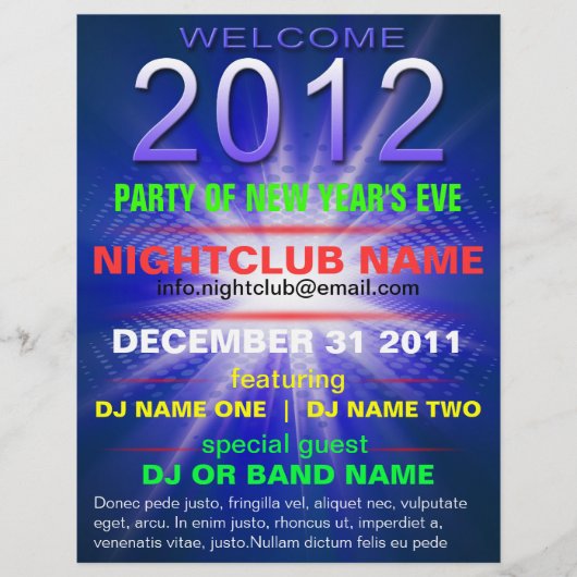 Prospectus 21,6 Cm X 24,94 Cm bienvenue 2012 flyer (Devant)