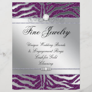 Prospectus 21,6 Cm X 24,94 Cm Bijoux Circulaire Salon des cheveux Zebra Sparkle