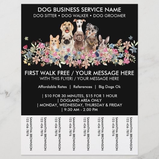 Prospectus 21,6 Cm X 24,94 Cm Black Dogs fleurs mignonnes chiots billets (Devant)