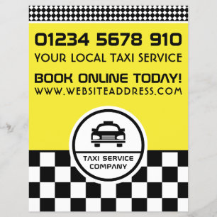 Prospectus 21,6 Cm X 24,94 Cm Black Taxi Cab Circled Logo with Price List