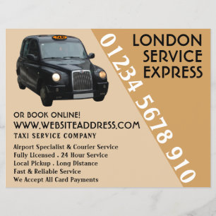 Prospectus 21,6 Cm X 24,94 Cm Black Taxi Cab with Price List