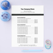 Prospectus 21,6 Cm X 24,94 Cm Blanc noir simple tarif frontière 3 (Simple)