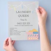 Prospectus 21,6 Cm X 24,94 Cm blanchisserie Service de repassage Laverie (main)