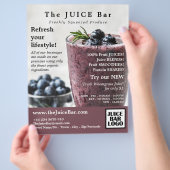 Prospectus 21,6 Cm X 24,94 Cm Blueberry Smoothie, Juice Bar Publicité (main)