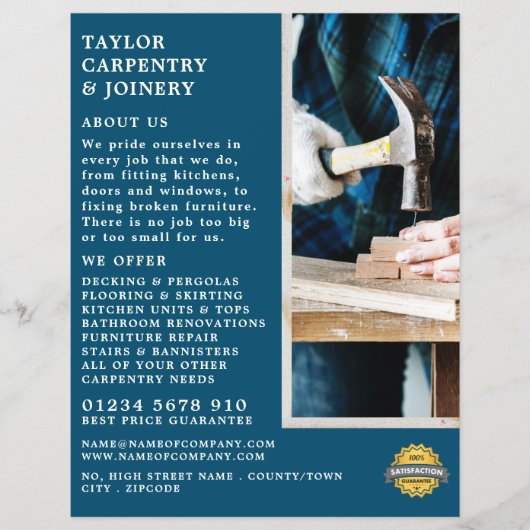 Prospectus 21,6 Cm X 24,94 Cm Bois et marteau, menuiserie, charpentier (Devant)