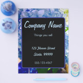 Prospectus 21,6 Cm X 24,94 Cm Bouquets d'hydrangées bleu violet (Simple)