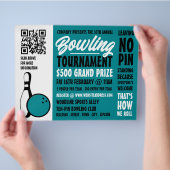 Prospectus 21,6 Cm X 24,94 Cm Bowling Ball & Pin, Tournoi de bowling à dix broch (main)