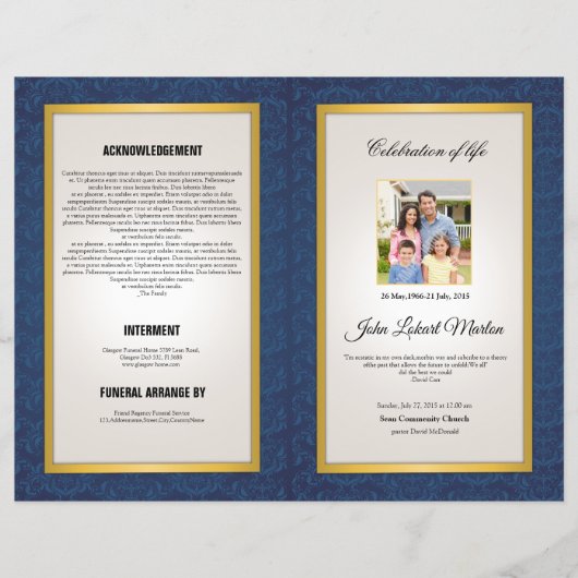 Prospectus 21,6 Cm X 24,94 Cm Brochure Modèle funéraire (Devant)