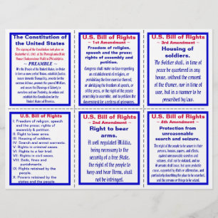 Prospectus 21,6 Cm X 24,94 Cm Brochure sur la Déclaration des droits des États-U