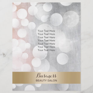 Prospectus 21,6 Cm X 24,94 Cm Brochures du Salon de Beauté Argent & Or Moderne