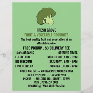 Prospectus 21,6 Cm X 24,94 Cm Brocoli vert, Greengrocers Publicité