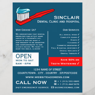 Prospectus 21,6 Cm X 24,94 Cm Brosse à dents et dentifrice, dentisterie, advert 