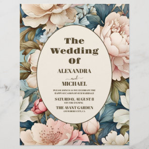 Prospectus 21,6 Cm X 24,94 Cm Budget Élégant Mariage rose