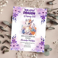 Budget Purple Aquarelle Dragon Bébé 1er Anniversai