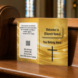 Prospectus 21,6 Cm X 24,94 Cm Bulletin d'église de la Croix d'Or Élégante