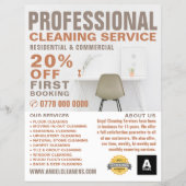 Prospectus 21,6 Cm X 24,94 Cm Bureau, Service de nettoyage Publicité (Devant)