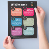 Prospectus 21,6 Cm X 24,94 Cm Calendrier des événements à venir (main)