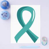 Prospectus 21,6 Cm X 24,94 Cm Cancer de l'ovaire Turquoise Ribbon 3 (Simple)