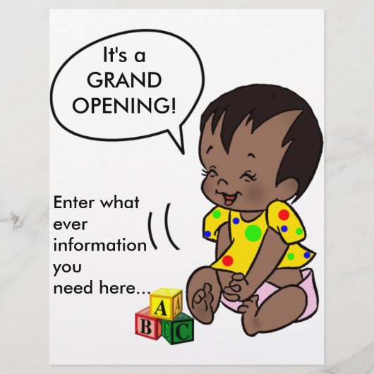 Prospectus 21,6 Cm X 24,94 Cm Caricature pour bébé à personnaliser - Circulaire (Devant)