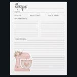 Prospectus 21,6 Cm X 24,94 Cm Carte de recette simple mélange rose floral pâtiss<br><div class="desc">Jolie page de recettes de mélangeur de stand de cuisine qui coordonne avec le classeur de recettes de mélangeur de stand. Conçu pour vous par Blackberry Boulevard.</div>