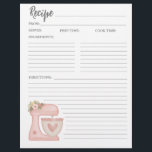 Prospectus 21,6 Cm X 24,94 Cm Carte de recette simple mélange rose floral pâtiss<br><div class="desc">Jolie page de recettes de mélangeur de stand de cuisine qui coordonne avec le classeur de recettes de mélangeur de stand. Conçu pour vous par Blackberry Boulevard.</div>