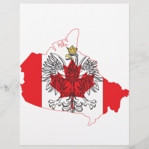 Prospectus 21,6 Cm X 24,94 Cm Carte du drapeau de Pologne Canada