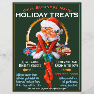 Prospectus 21,6 Cm X 24,94 Cm Catering de biscuits de Noël promotionnel