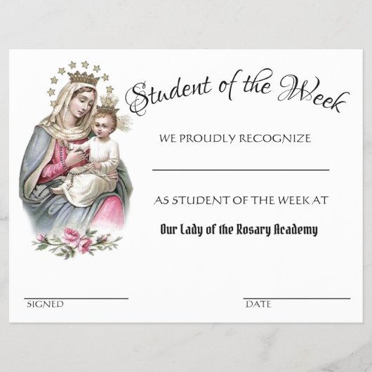 Prospectus 21,6 Cm X 24,94 Cm Catholic Achievement  School Certificate Award (Devant)