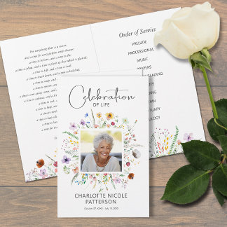 Prospectus 21,6 Cm X 24,94 Cm Célébration de la vie Photo Funeral Program