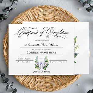 Prospectus 21,6 Cm X 24,94 Cm Certificat de fin de cours de blanchiment des dent