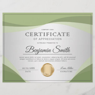 Prospectus 21,6 Cm X 24,94 Cm Certificat professionnel d'appréciation