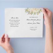 Prospectus 21,6 Cm X 24,94 Cm Champagne Floral Mariage Programme plié (main)