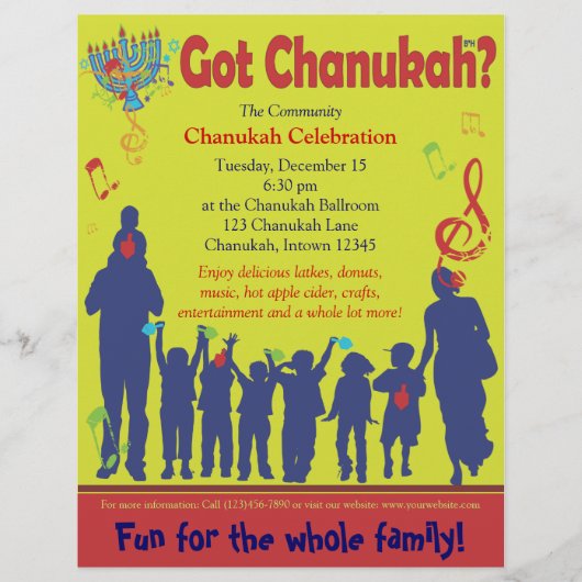 Prospectus 21,6 Cm X 24,94 Cm Chanukah Flyer (Devant)