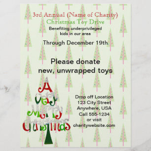 Prospectus 21,6 Cm X 24,94 Cm Charity Christmas Trees annuel Christmas Toy Drive