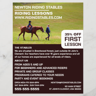 Prospectus 21,6 Cm X 24,94 Cm Cheval équitation Portrait, Instructeur d'équitati